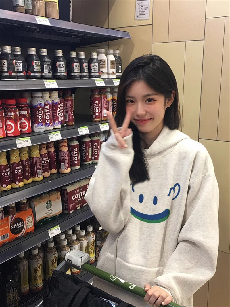 防棉華棉複合牛奶絲300克/銀狐絨400克連帽衛衣女