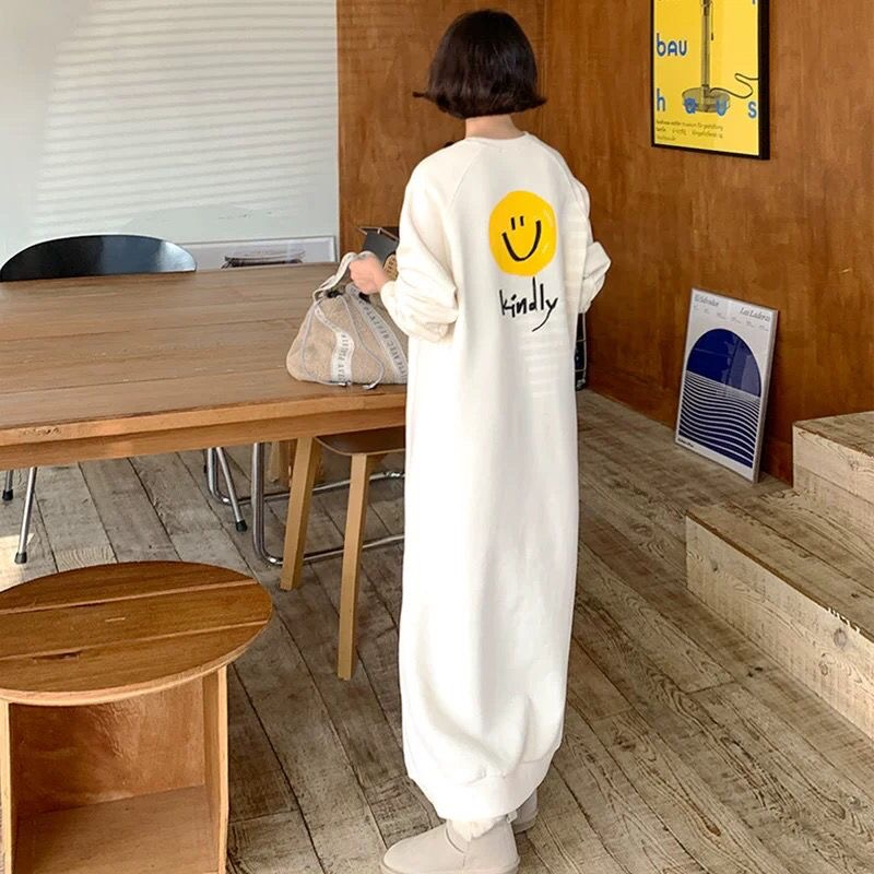 大碼胖MM孕媽可穿 韓國chic秋冬簡約休閒連衣裙女新款衛衣裙