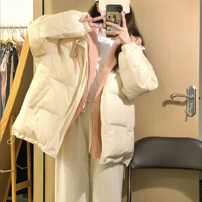 Naihuhu cotton coat for women 2023 new winter thickened bread coat Korean style gentle wind fake two-piece cotton coat