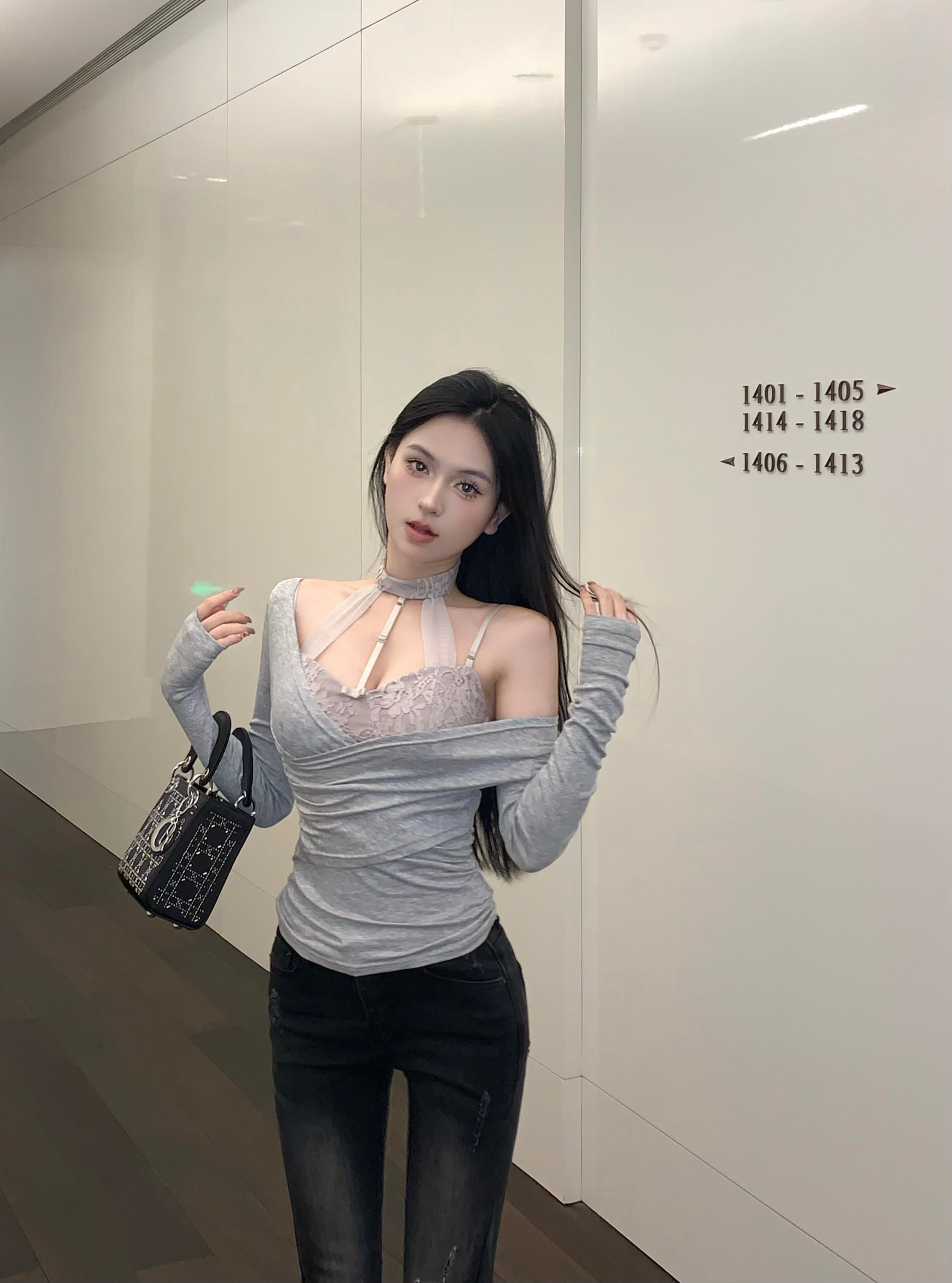 實拍 性感女人小眾掛脖蕾絲上衣純欲網紗內搭吊帶兩件套套裝