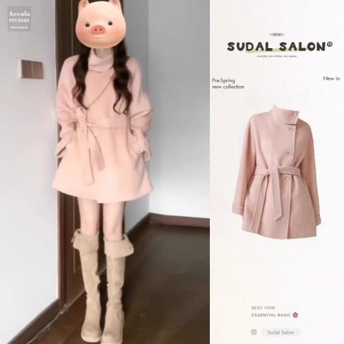 Woolen coat for women in winter, new style, Korean style, high-end, super nice, woolen coat for small people, waist slimming