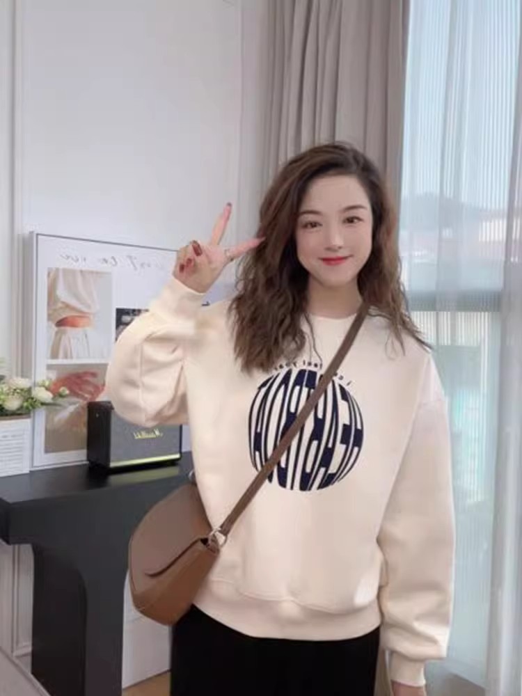 女款早秋季圓領衛衣女春秋款時尚洋氣寬鬆小個子上衣