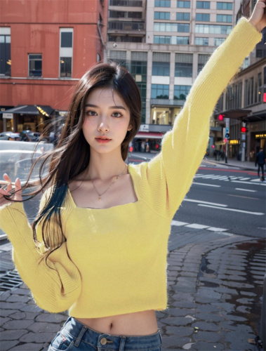 2023新款针织衫女韩国东大门外贸网红同款GLYP优质慵懒风打底毛衣