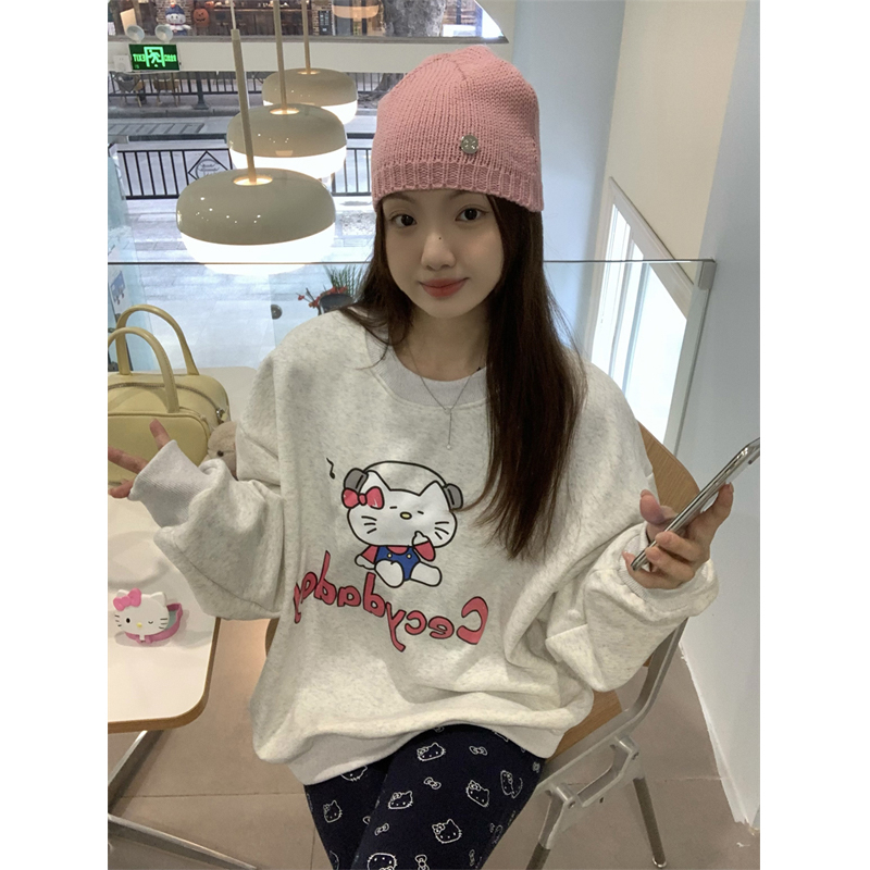 防棉華棉複合牛奶絲300克/銀狐絨400克圓領衛衣女
