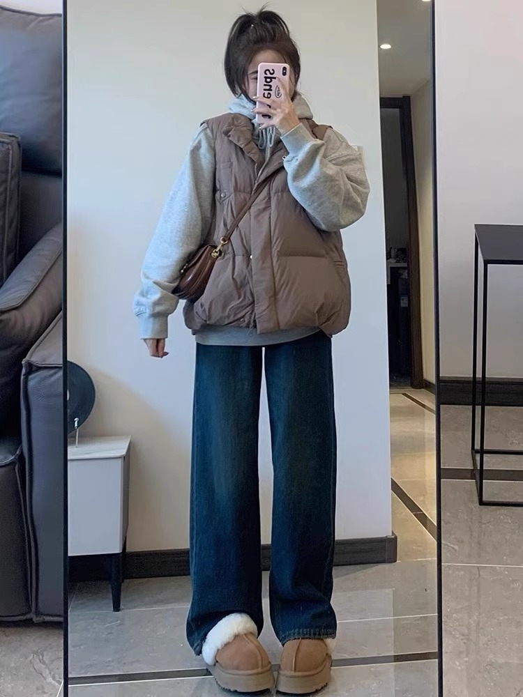秋冬季2023新款高級感減齡超好看學院風棉服馬甲韓劇穿搭三件套裝