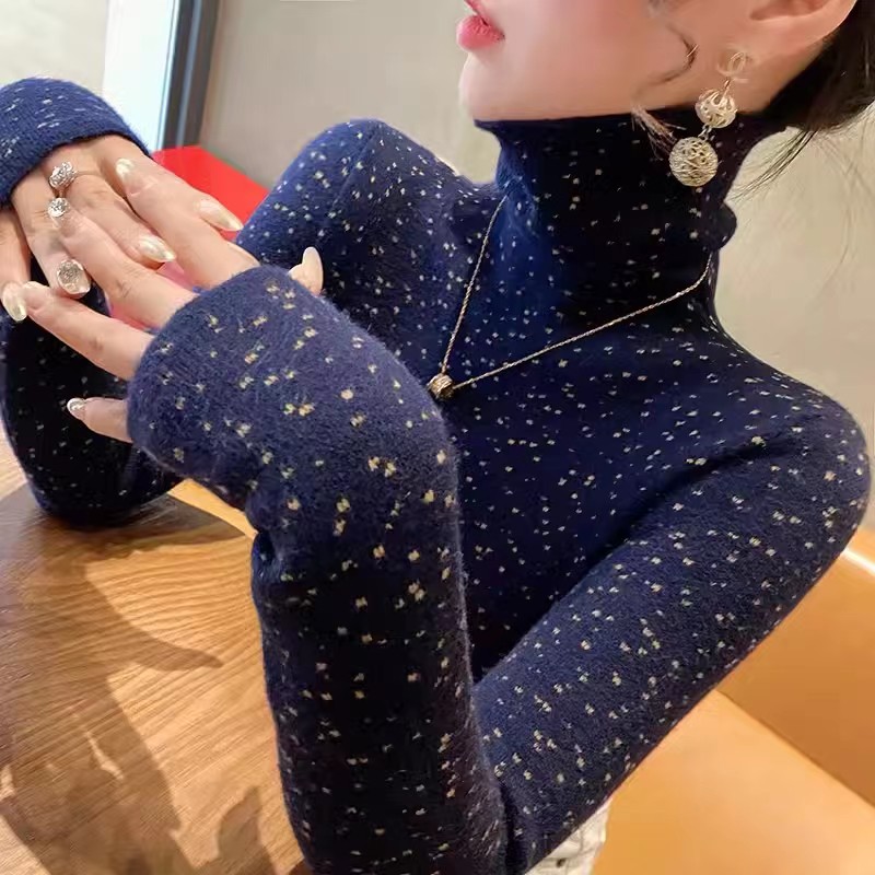 高領毛衣女款2023新款秋冬顯瘦洋氣冬季打底衫針織內搭女裝