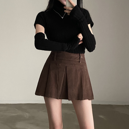 Korean chic turtleneck pullover sleeves atmospheric slim knitted top for women
