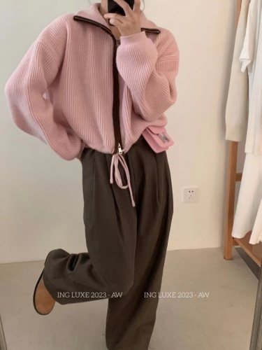 BB Home Korea Street Cool Girl Woolen Jacket Casual Daily Solid Color Sister Versatile Style Regular Length Loose