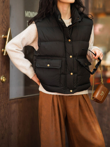 Actual shot~Winter women's down vest, fashionable, warm, lightweight, portable, windproof and coldproof  simple top