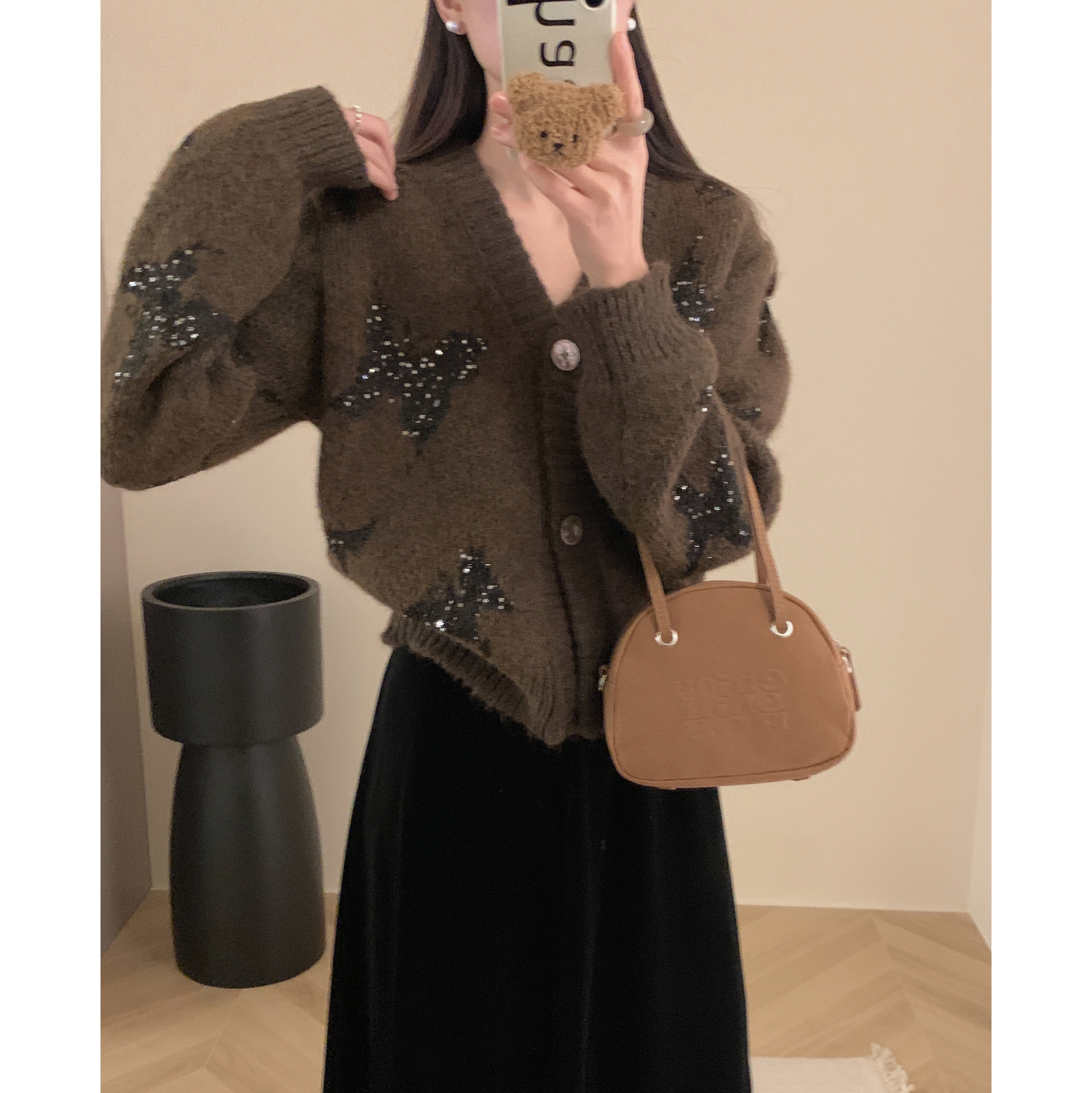 實拍  加厚保暖 毛衣外套。蝴蝶刺繡 毛線開衫