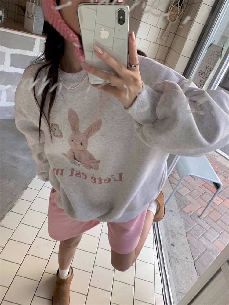 薄款，加絨大衛衣圓領秋冬款衛衣女