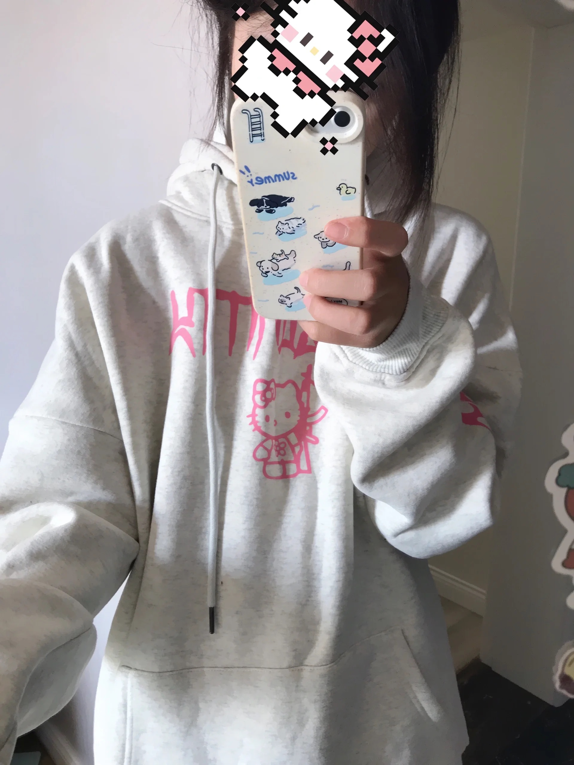 防棉華棉複合牛奶絲300克/銀狐絨400克連帽衛衣女