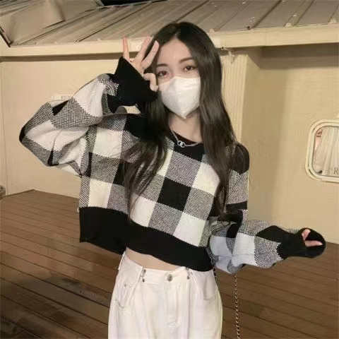 2023秋冬新款內搭短款毛衣女打底針織衫設計感小眾上衣外穿慵懶風