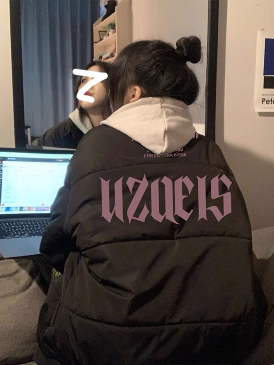 oversize black cotton jacket for women 2023 winter new couple wear niche trendy brand cotton jacket cotton jacket ins
