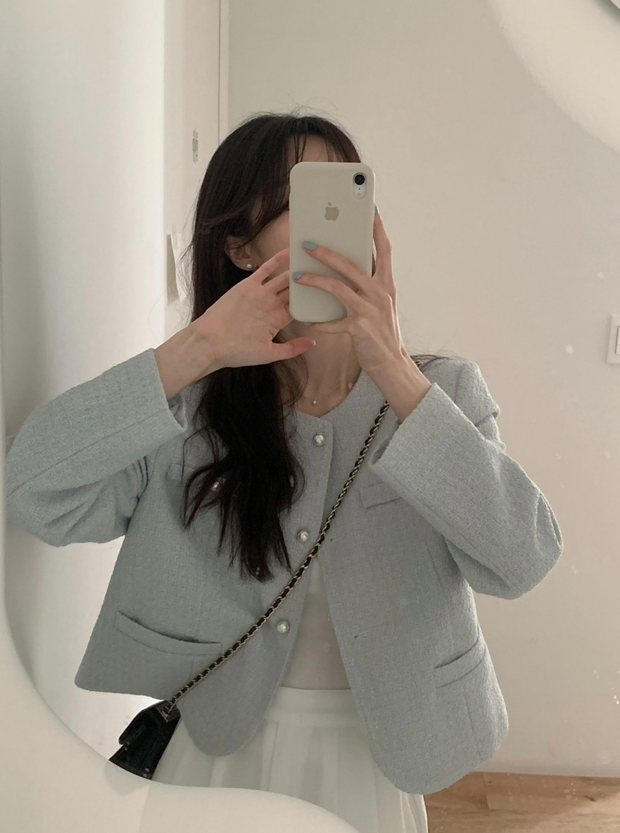 Korean version of ins Xiaoxiangfeng long-sleeved thickened autumn and winter coat feminine temperament slub short coat top