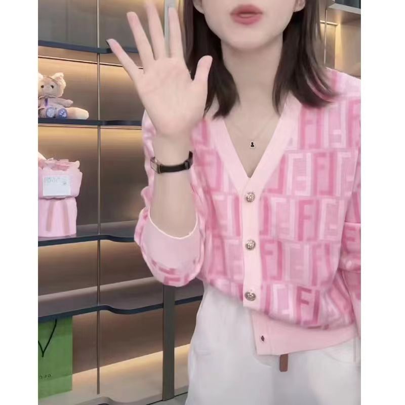 長袖針織衫女2023秋季新款時尚洋氣顯瘦開衫打底衫減齡撞色上衣潮