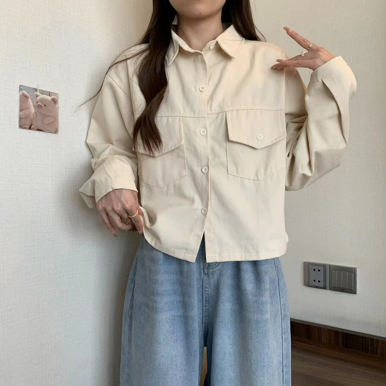冰絲甜辣T恤女裝防曬v領短款緊身內搭打底衫