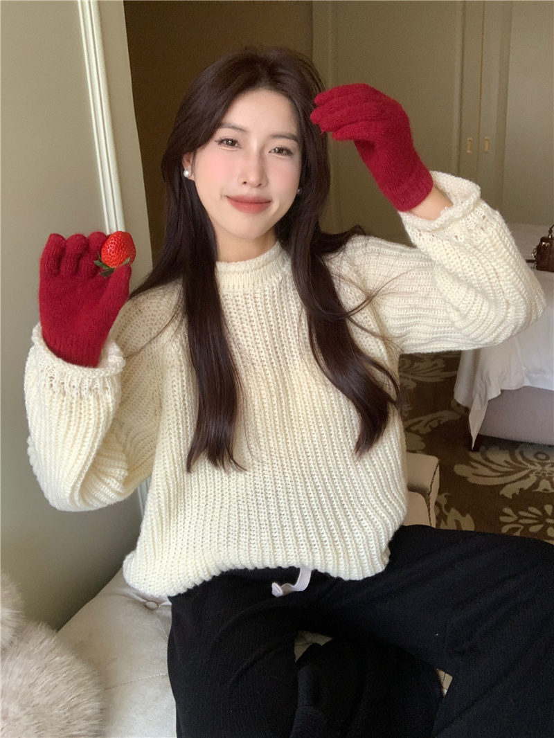 實拍 新款 韓系溫柔系淨色慵懶減齡百搭通勤軟糯糯厚套頭毛衣