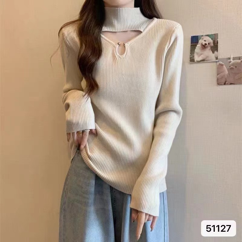 秋冬洋氣歐貨短款扎染獨特設計別致上衣螺紋打底衫女內搭長袖t恤