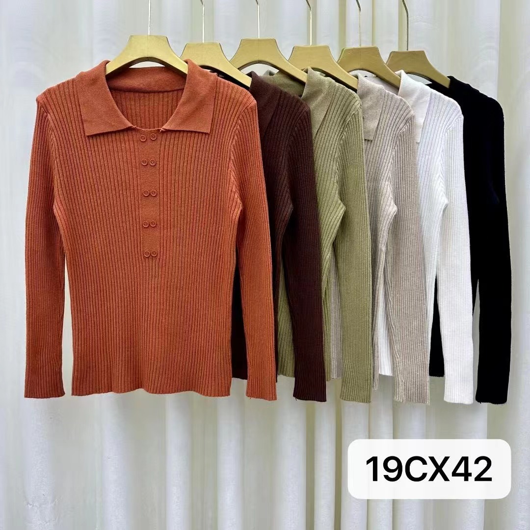 Designed inner sweater bottoming shirt for women autumn and winter high-end slim fit 2023 new knitted sweater polo collar top