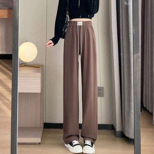 Wide-leg pants for women with high waist and drape. 2023 new pear-shaped body suits. Narrow straight-leg pants for women.