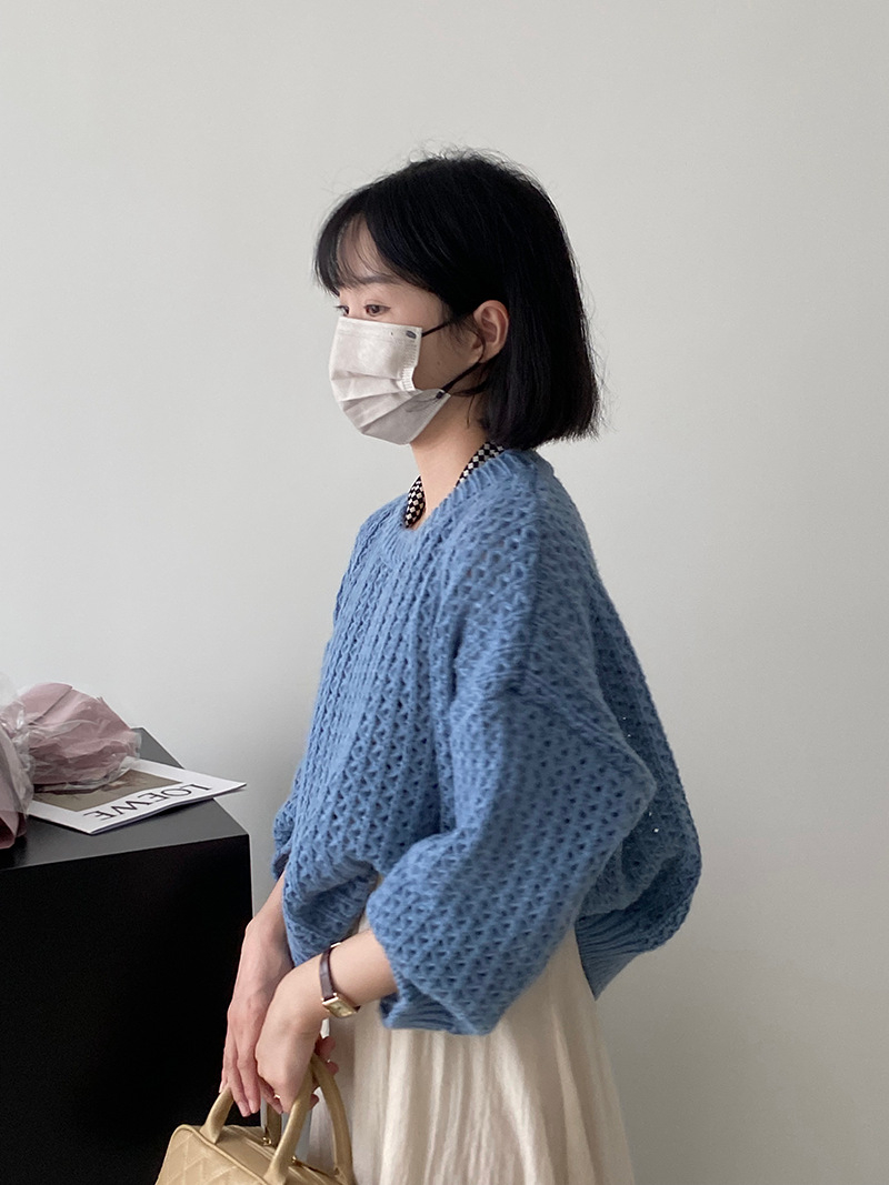 品質鏤空針織衫女款小眾高級感慵懶風軟糯毛衣溫柔設計感上衣
