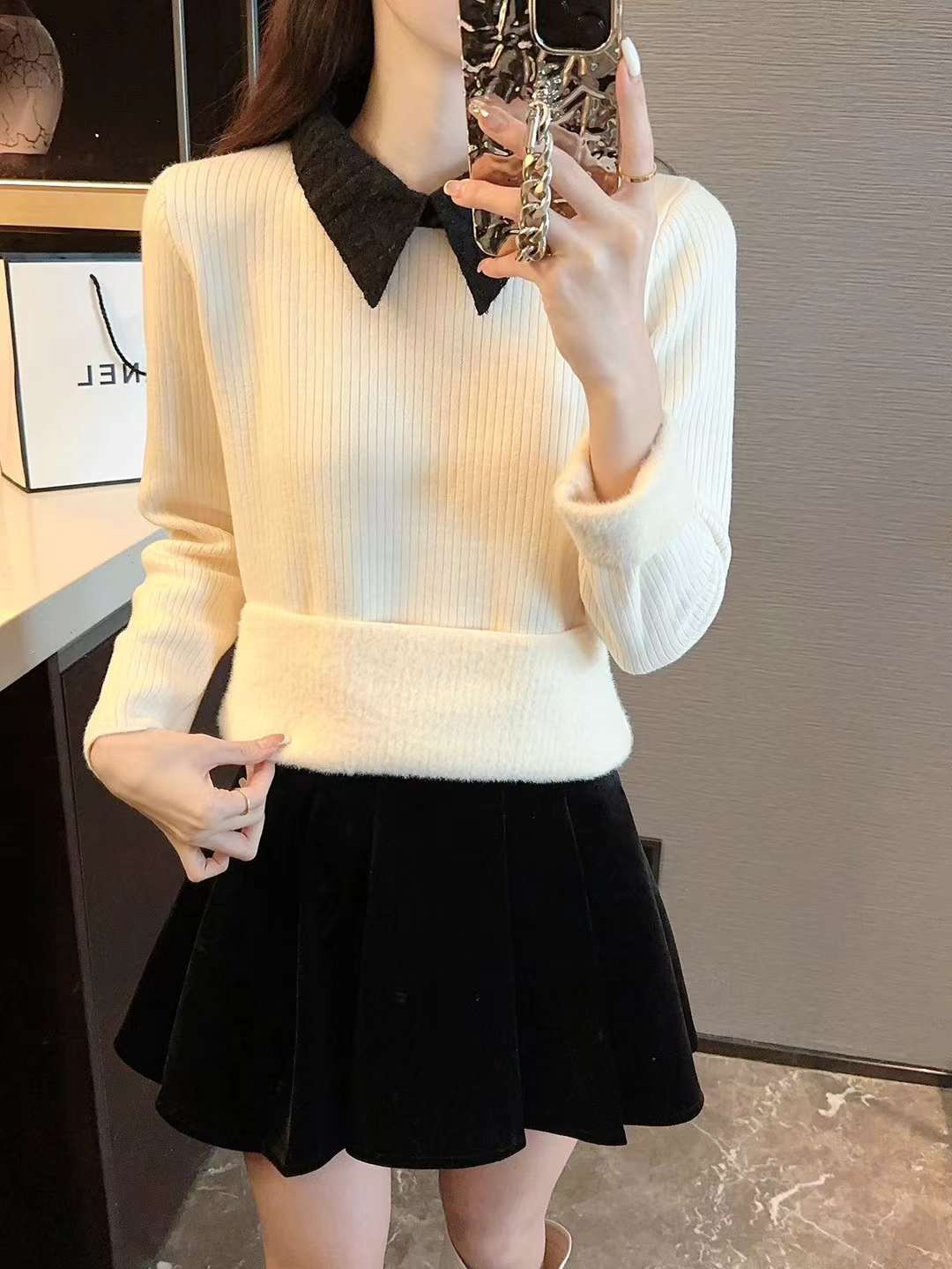 一體絨上衣長袖百搭時尚款簡約
