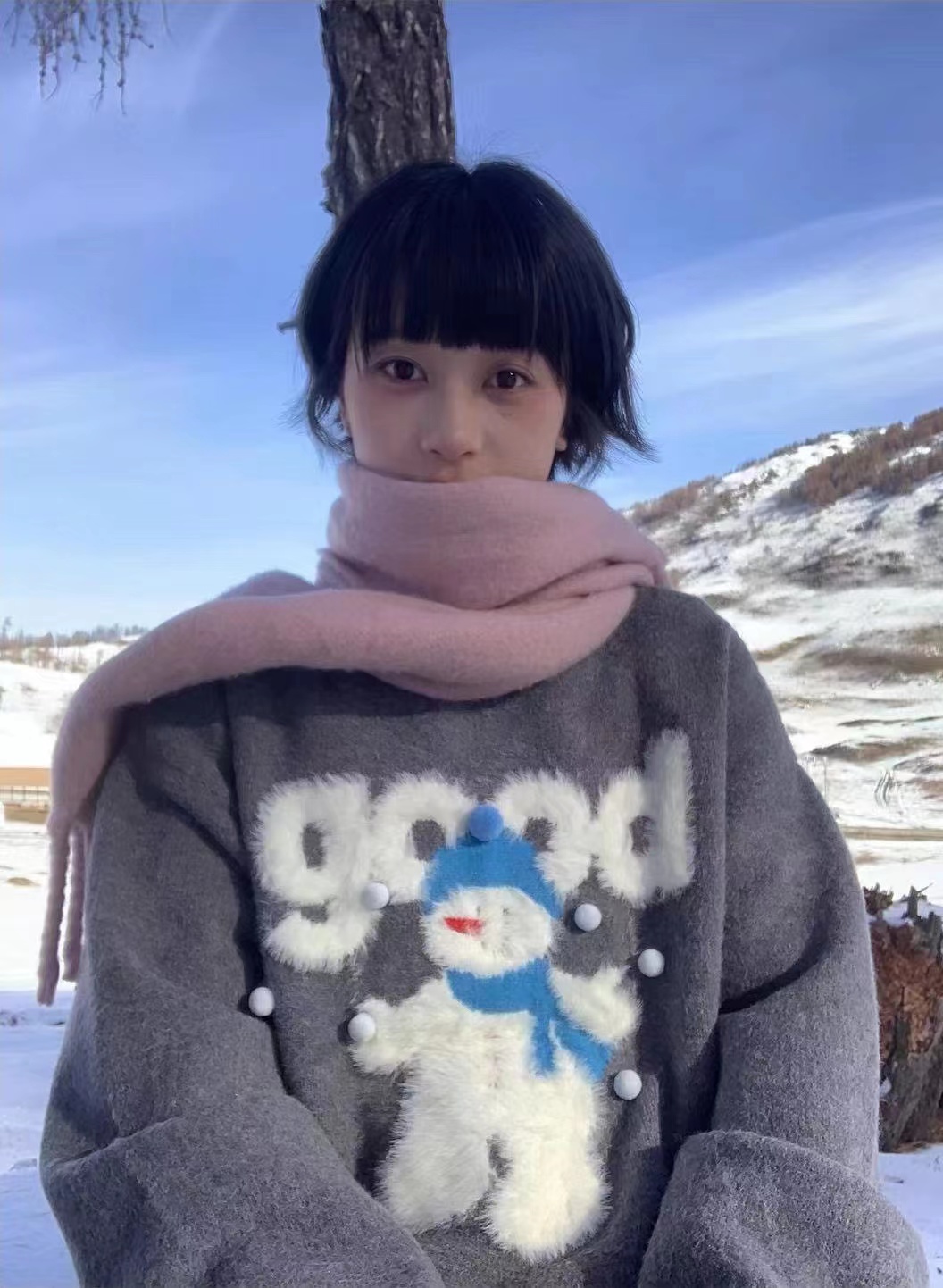 美好商店MeihaoStore與雪景適配度滿分的good雪人圓領毛衣