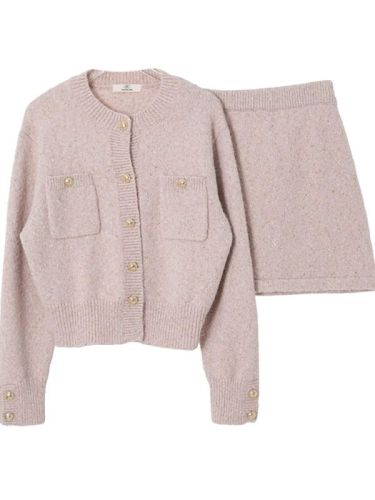 名媛气质纯色羊毛套装女冬季新款小香风时尚显瘦两件套