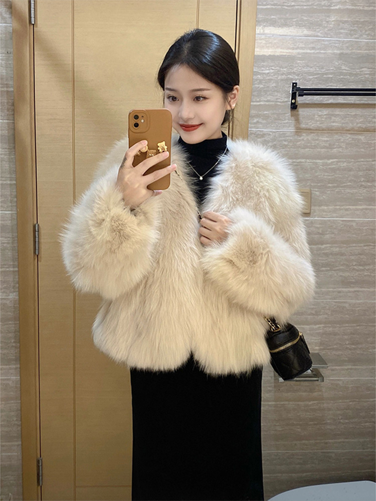 Plush thickened mink velvet jacket for women 2023 autumn and winter new style this year's popular plush small fragrance top