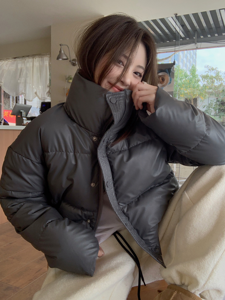 實拍 甜酷小個子立領短款棉服外套保暖麵包服