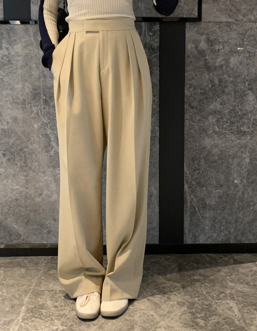 Korean chic new style French simple high waist casual wide leg pants
