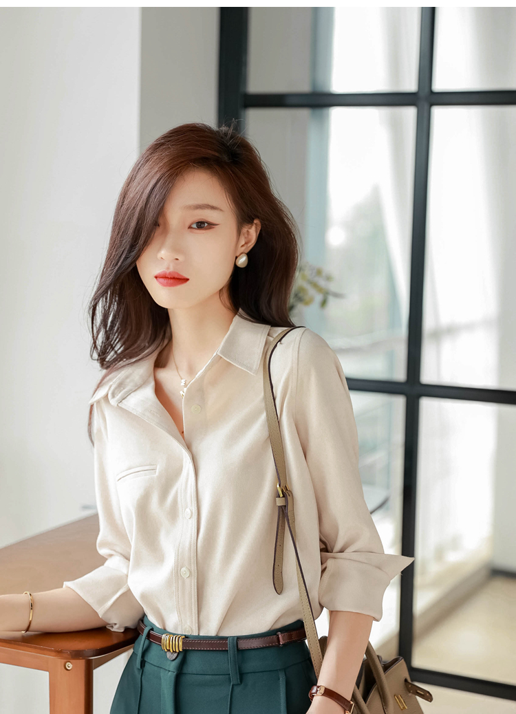 軟糯加厚襯衫 磨毛紋理 寬鬆顯瘦小眾疊穿襯衣女年秋冬新款