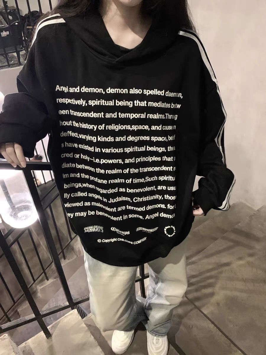 Live quality Chinese cotton composite milk silk 300g composite silver velvet 400g letter print sweatshirt for women