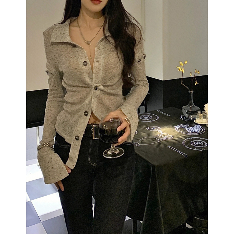 Official photo Korean style versatile thin long-sleeved sun protection shirt for women 2023 summer new style