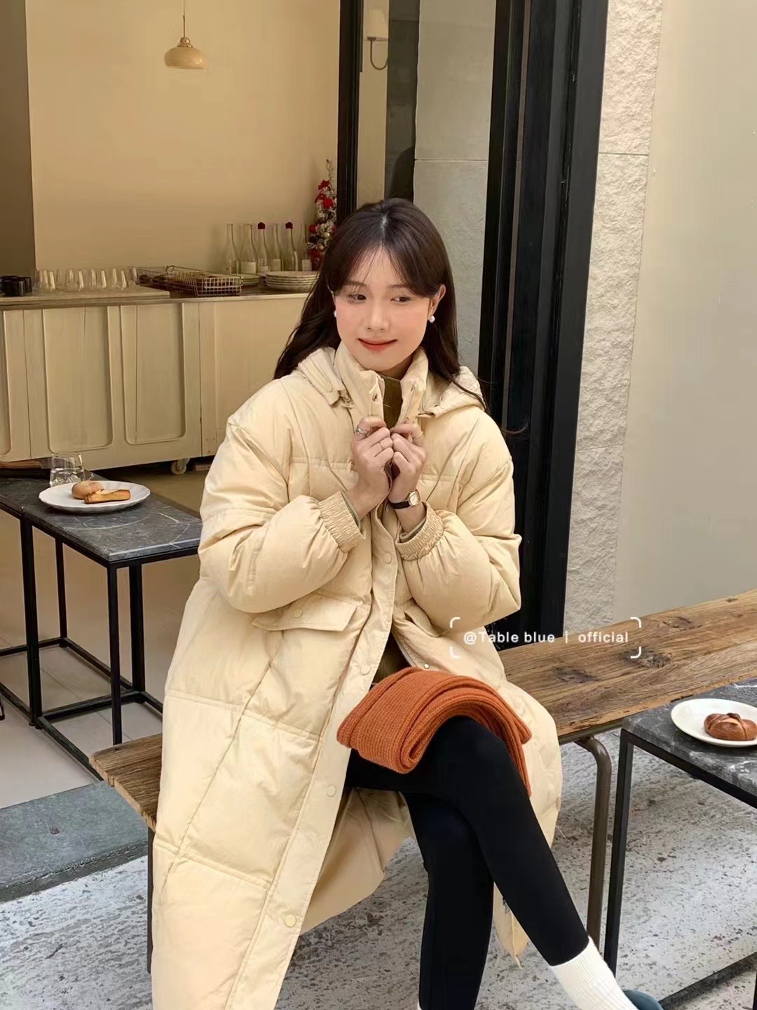 韓系溫柔連帽長款羽絨服女2023年冬季新款加厚保暖外套