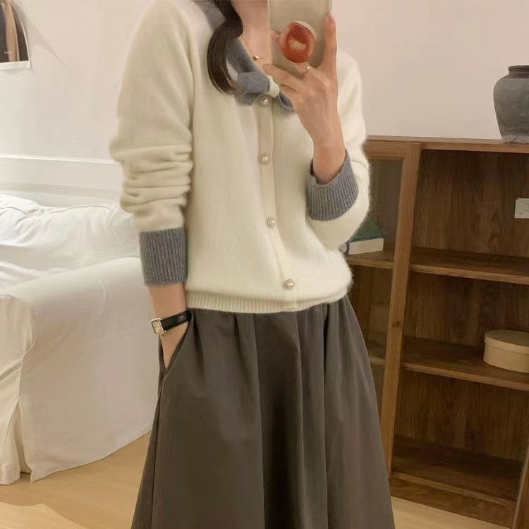 韓系慵懶風寬鬆浣熊絨套頭毛衣女秋冬外穿加厚軟糯打底衫內搭上衣