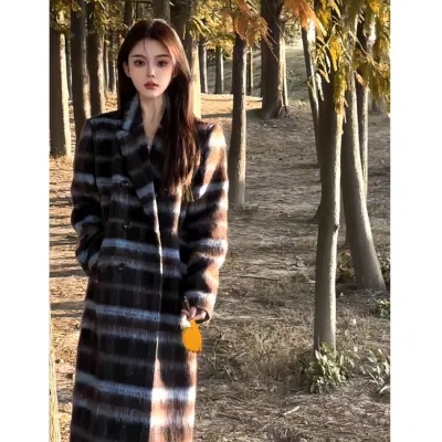 Luis璐海岸來信 冬季韓版百搭高級感氣質羊毛加棉大衣