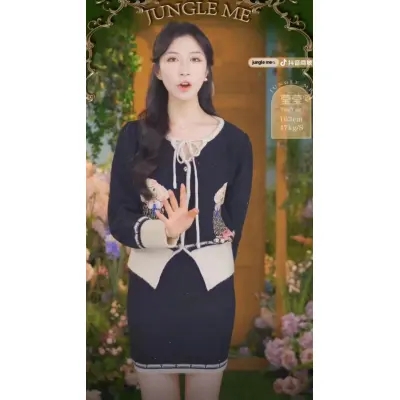 JUNGLE ME black fragrance, light luxury, fashionable temperament, elegant autumn and winter women's suit, versatile and hot