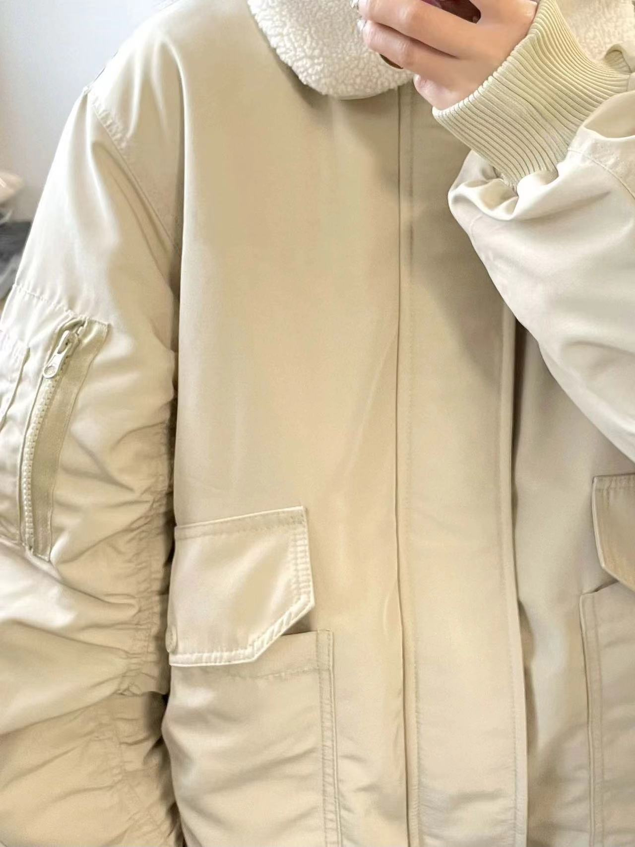 棉服外套官方秋冬季加厚外套女棉服寬鬆翻領夾克潮男