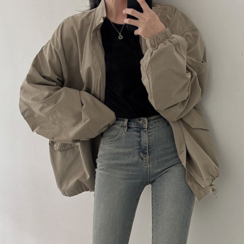 Thin new Korean style loose baseball uniform BF workwear casual jacket female students ins trend