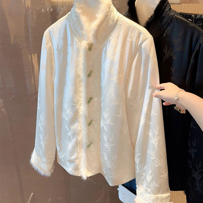 Quality Inspection Officer Picture 2023 New Winter Clothes New Chinese Style National Style Cotton Clothes Niche Design Disc Button Padded Jacket