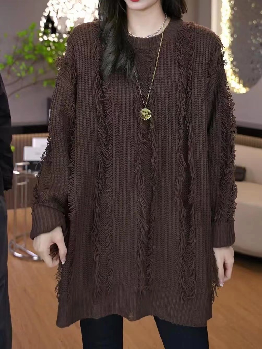 歐洲站重工慵懶風設計感針織毛衣女Chic高級寬鬆時尚百搭小眾上衣