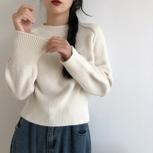 Women's sweater  new autumn and winter thickened high-waisted short fashion high-quality top for lazy outer wear