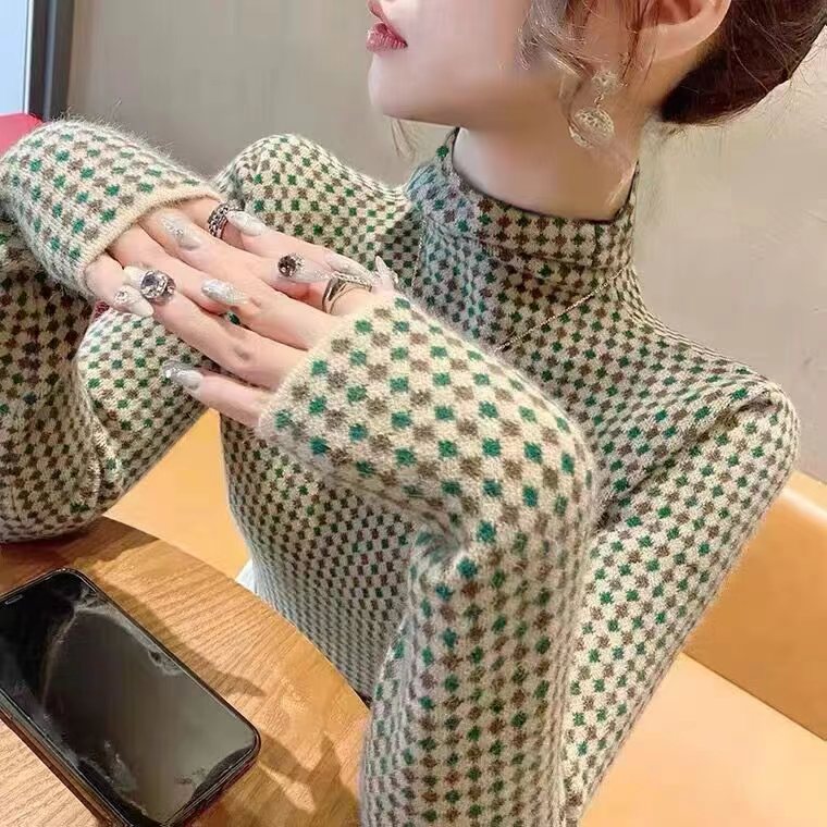 半高領打底衫女秋冬洋氣2023年新款修身顯瘦毛衣內搭女士上衣
