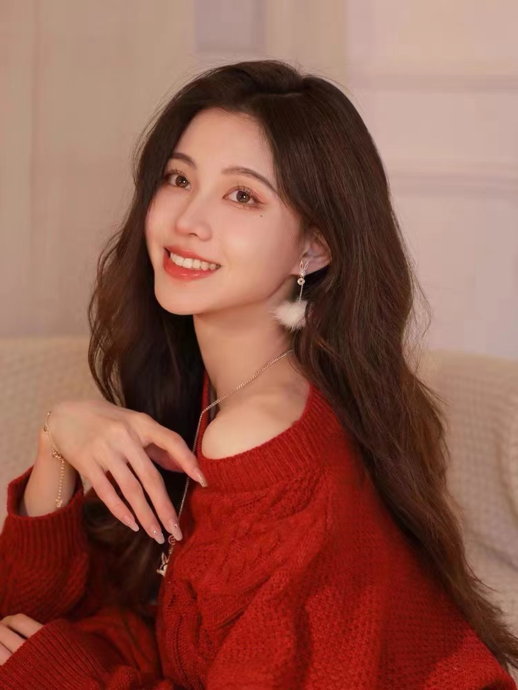 秋冬新款韓版新年聖誕紅慵懶厚實圓領針織麻花套頭毛衣女