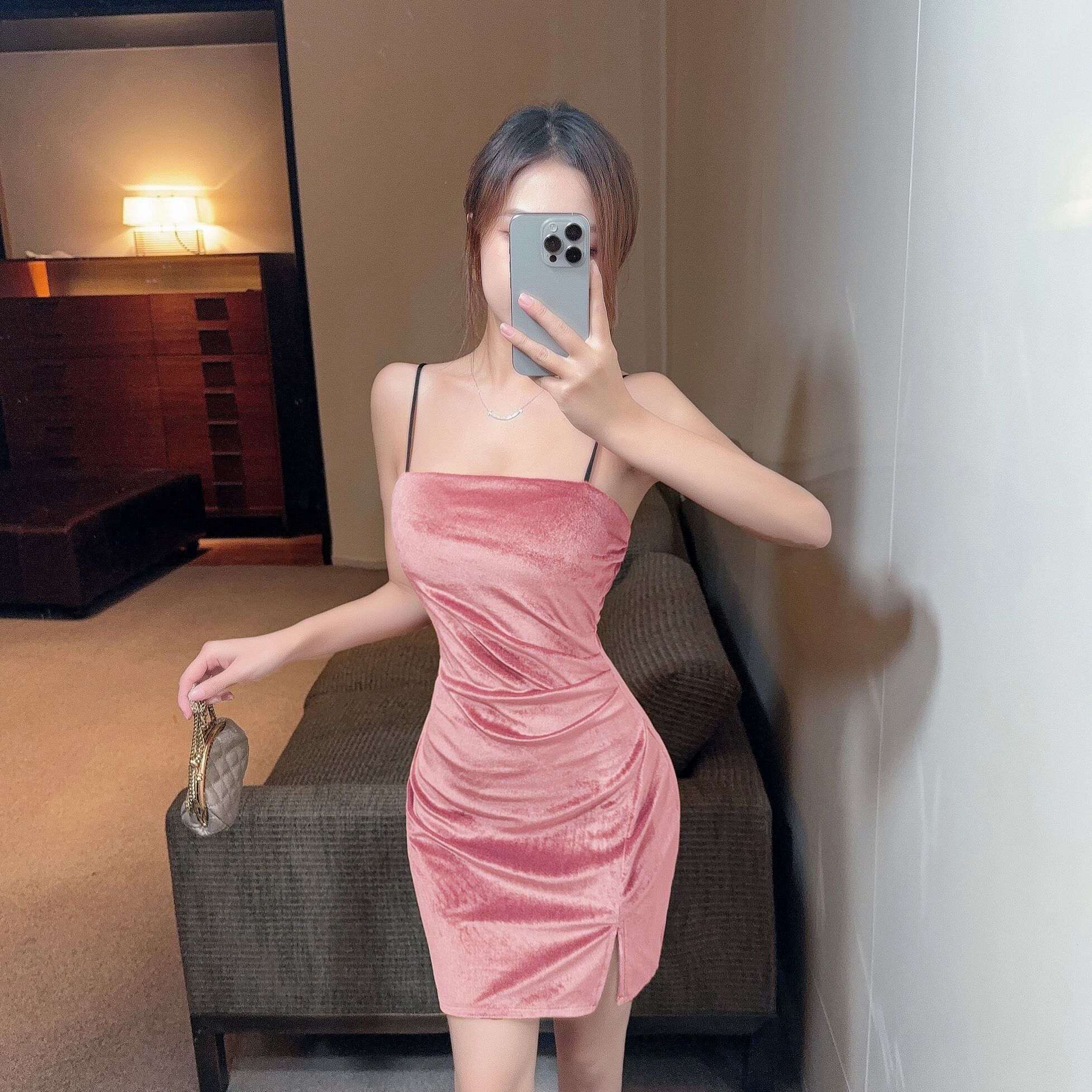 實拍吊帶裙女純欲辣妹穿搭小個子甜辣風性感顯瘦包臀超短裙