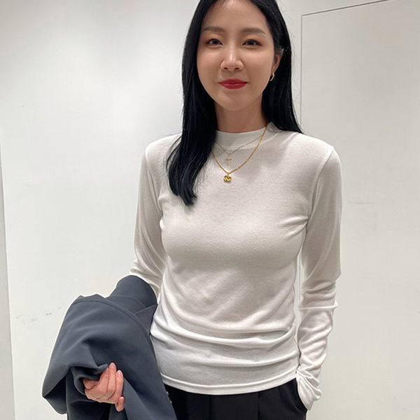 半高領小立領打底衫t恤女秋冬百搭長袖修身內搭上衣
