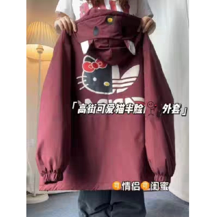 破卡撞色字母印花圓領毛衣女寬鬆2023秋冬新款減齡慵懶風長袖