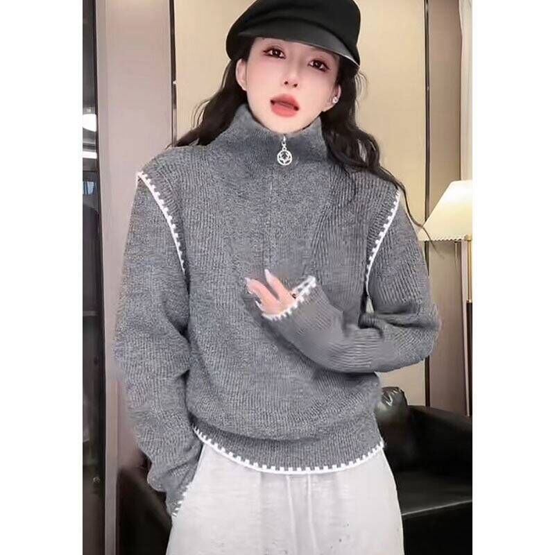 2023冬季新款小眾高級感氣質毛衣修身女上衣F2438